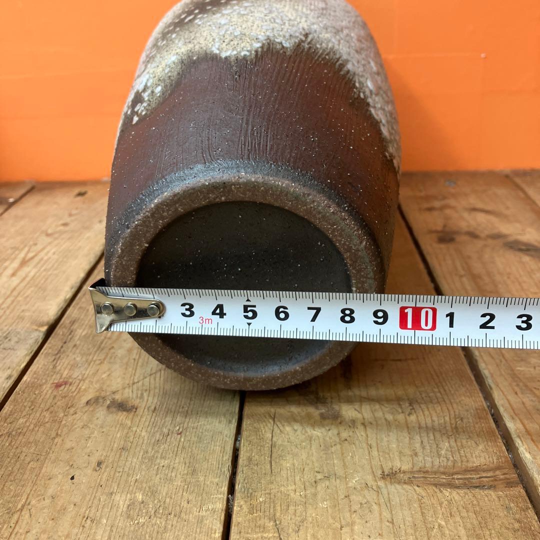 C-壁 分福 信楽焼 しがらき焼 花瓶 花器 陶器 和風 大型花瓶 伝統工芸