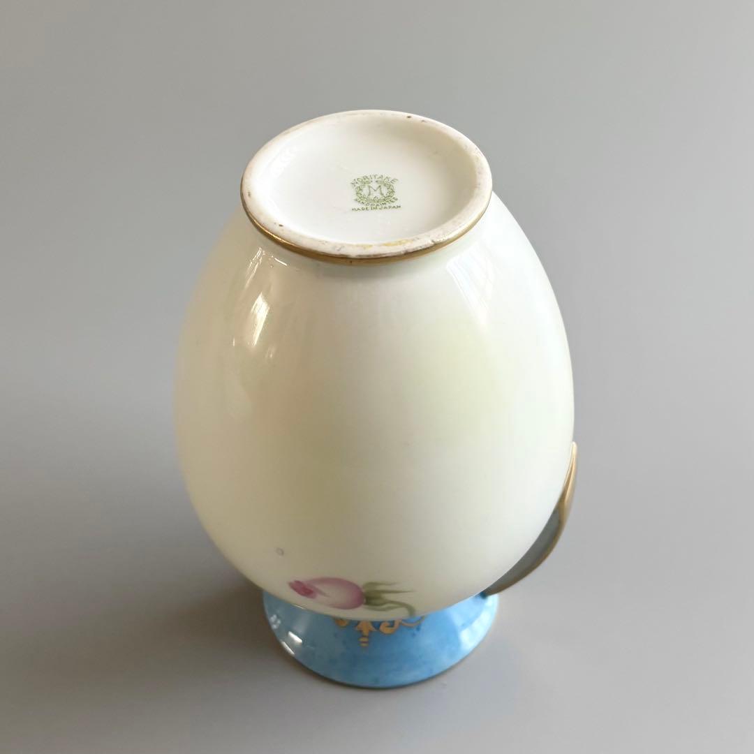 アンティーク　オールドノリタケ　総手描き　薔薇文　金彩ハンドル　花瓶　【稀少品】