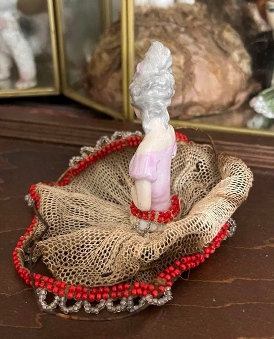 フランス　アンティーク ピンクッション ドール ハーフドール