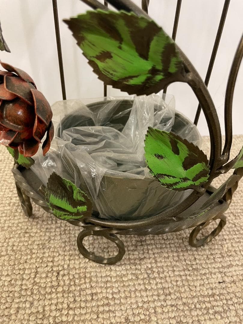 イタリア製 ローズ コーナー傘立て ハンドペイント アンブレラスタンド 輸入雑貨