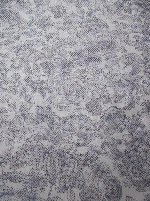 着用少ない！白大島＊本場縞大島紬＊アラベスク＆動物＊着物＊１６４ｃｍ＊裄６３
