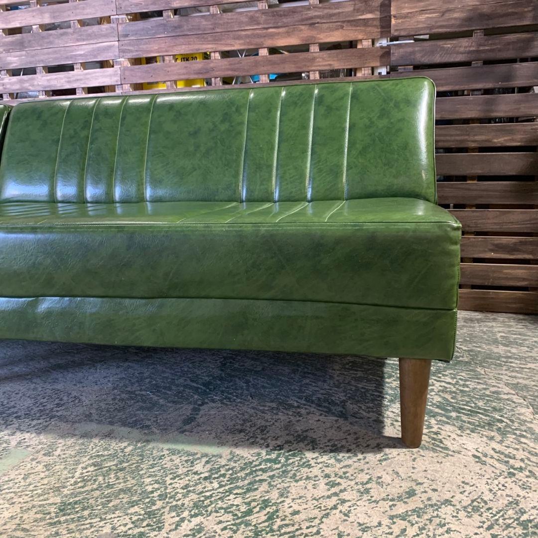 H425\" niko and コーナーソファ L字型 合皮 グリーン