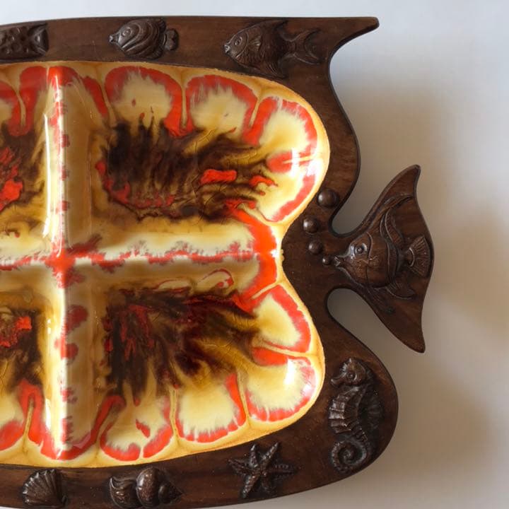 大皿 トレジャークラフト ヴィンテージ 熱帯魚 プレート 希少