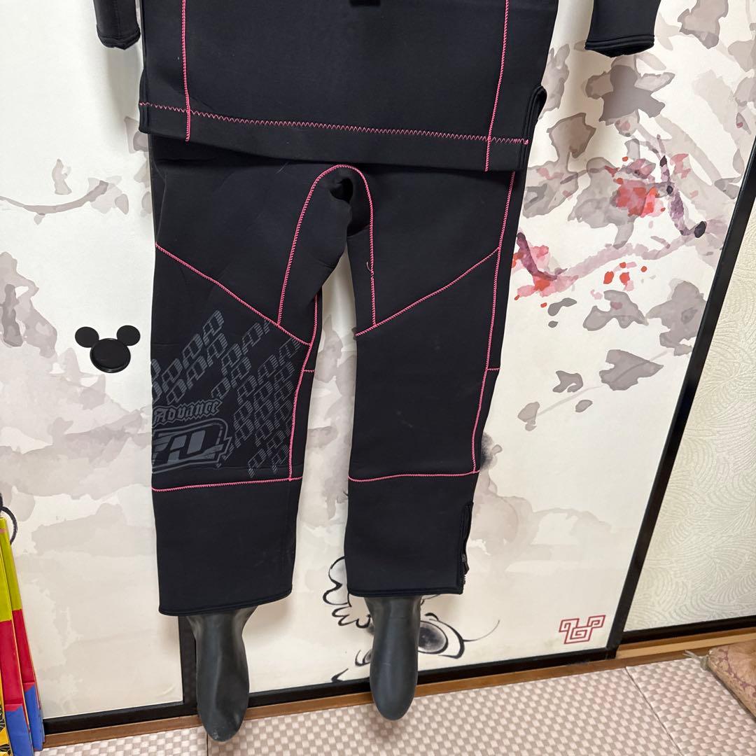 Advance ドライスーツ 黒 ピンク フルジッパー