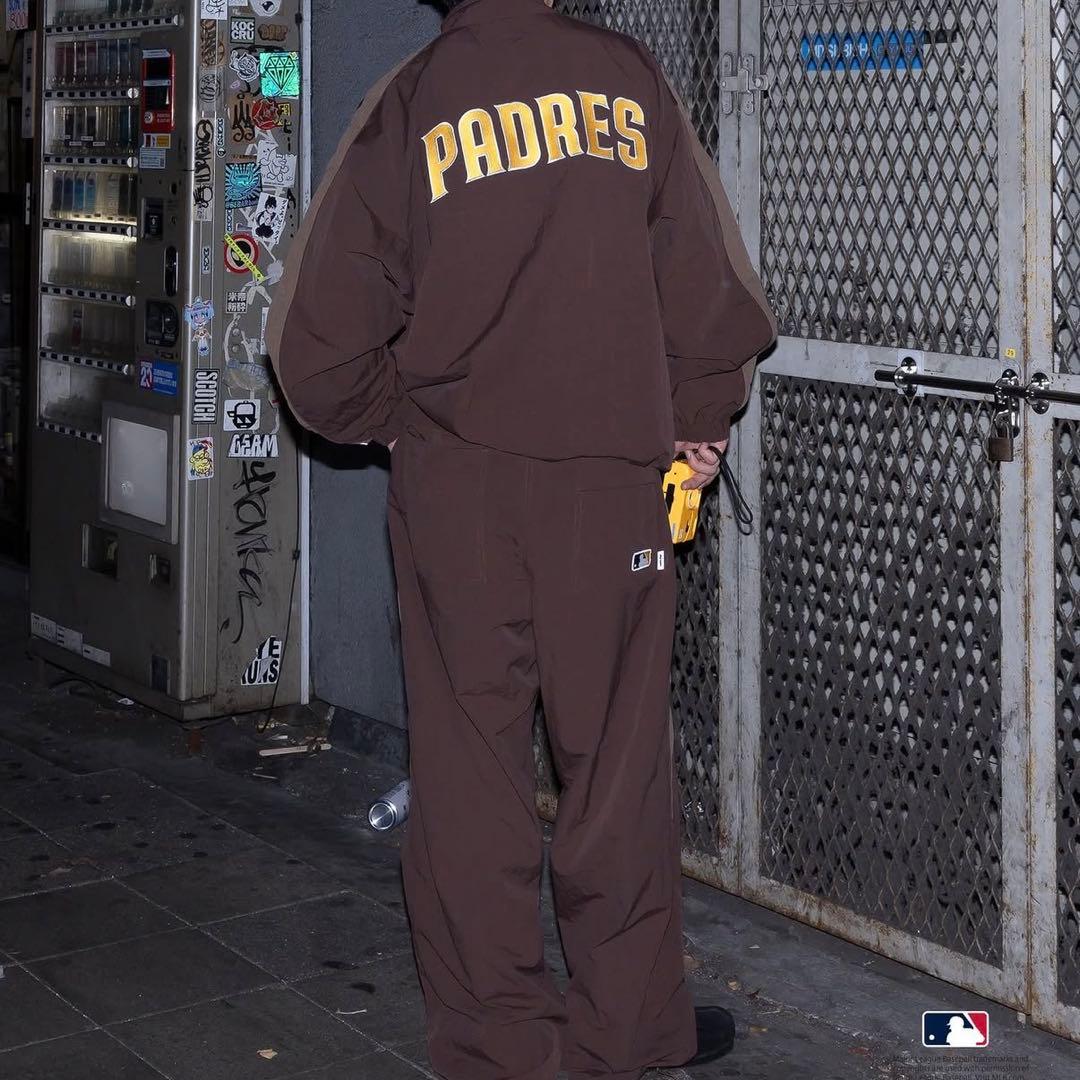 Perushu × MLB ナイロンブルゾン× ナイロンドローコードパンツセット