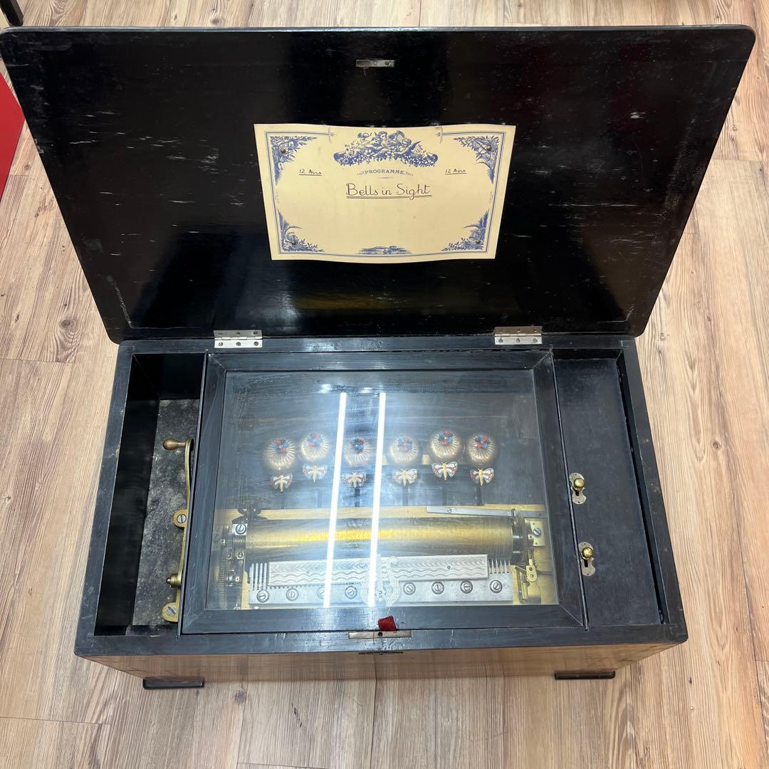 可動品約65弁ベル六個12曲極太超特大オルゴール約23kg東な7-0909⭐︎2F