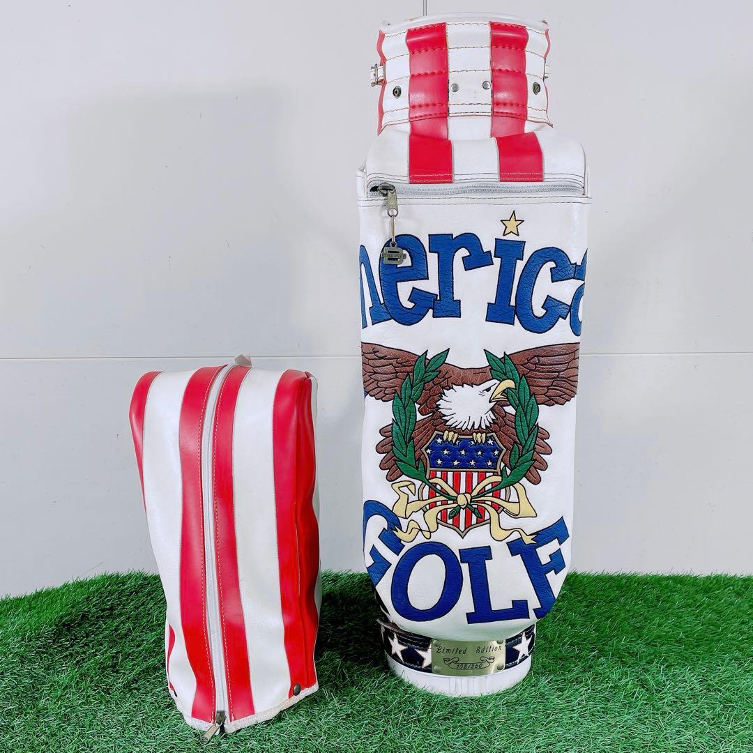 ゴルフ　6口　キャディバッグ　ベルディングスポーツ　星条旗　N1930