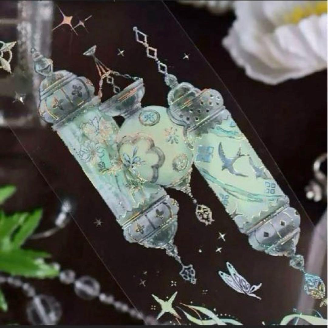 贝壳银 5cm×5m 浮光琉璃 海外マスキングテープ　海外マステ　提灯