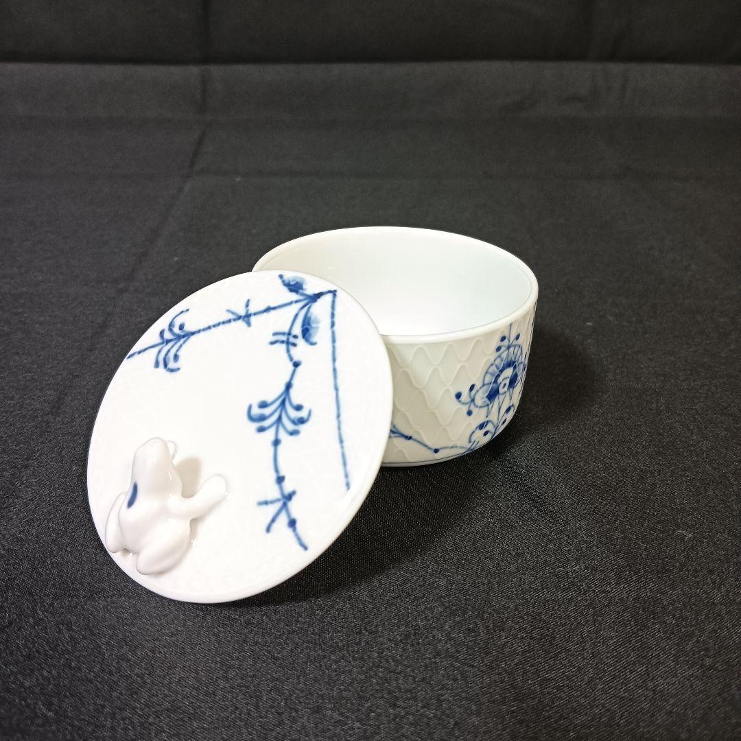 ロイヤルコペンハーゲン　ブルーパルメッテ　シュガーボックス　蓋物　蛙　フロッグ