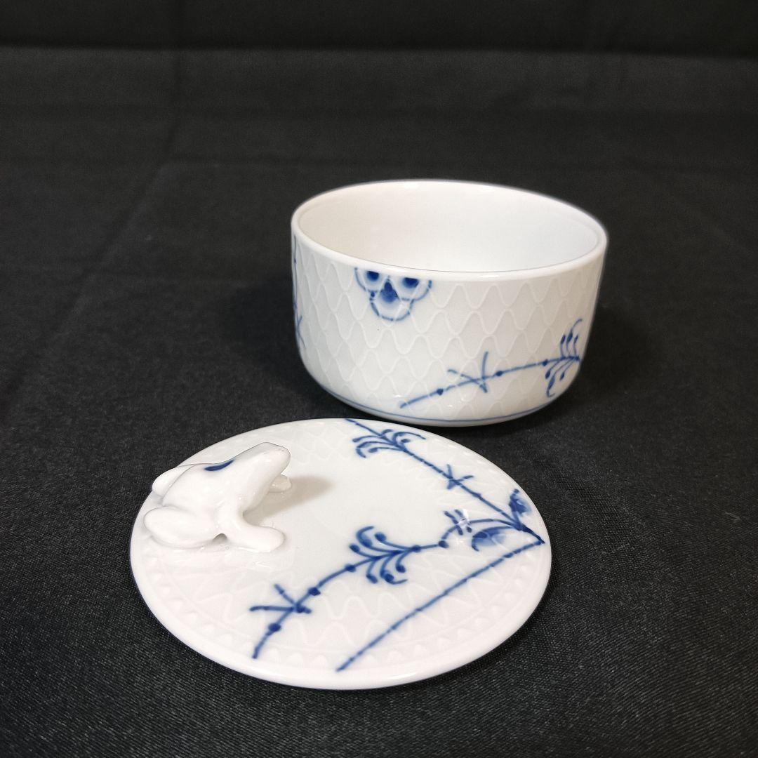 ロイヤルコペンハーゲン　ブルーパルメッテ　シュガーボックス　蓋物　蛙　フロッグ