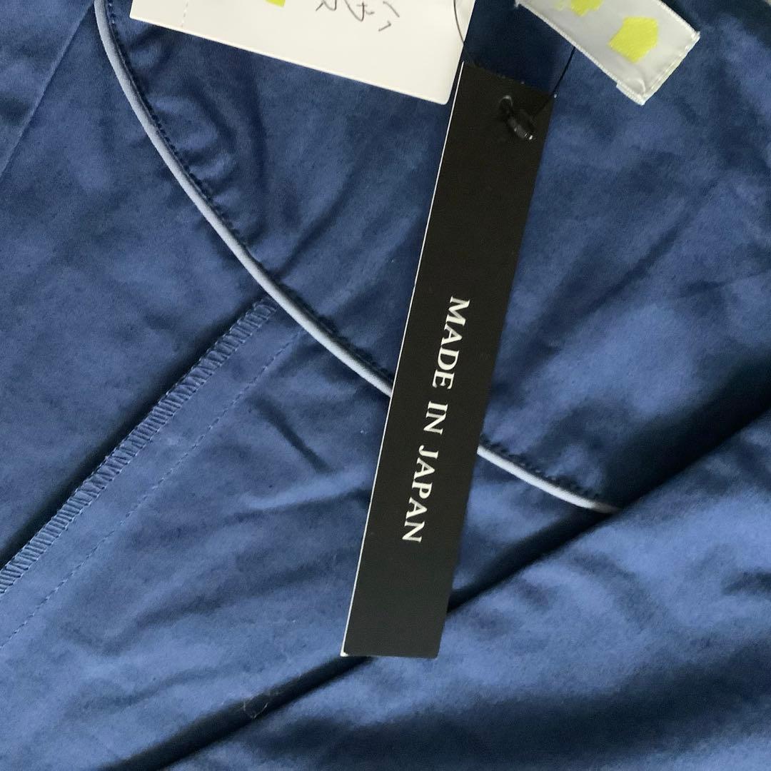 HOUSEWEARSTUDIOPLUS コート 割烹着 カフェエプロン ネイビー