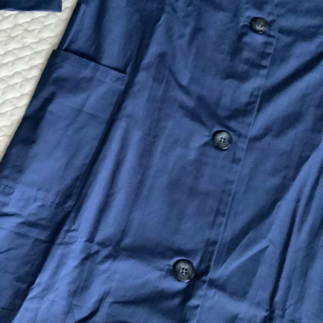 HOUSEWEARSTUDIOPLUS コート 割烹着 カフェエプロン ネイビー