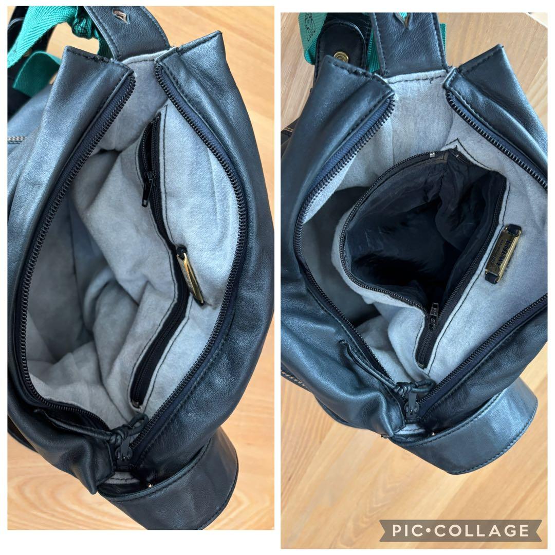 LOEWE クロスデザイン ステッチ ショルダーバッグ ハンドバッグ トート 黒