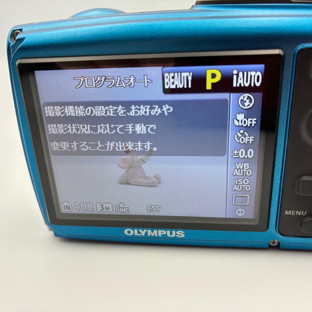 防水・内蔵メモリ1GB OLYMPUS μ TOUGH-3000 動作品 ブルー