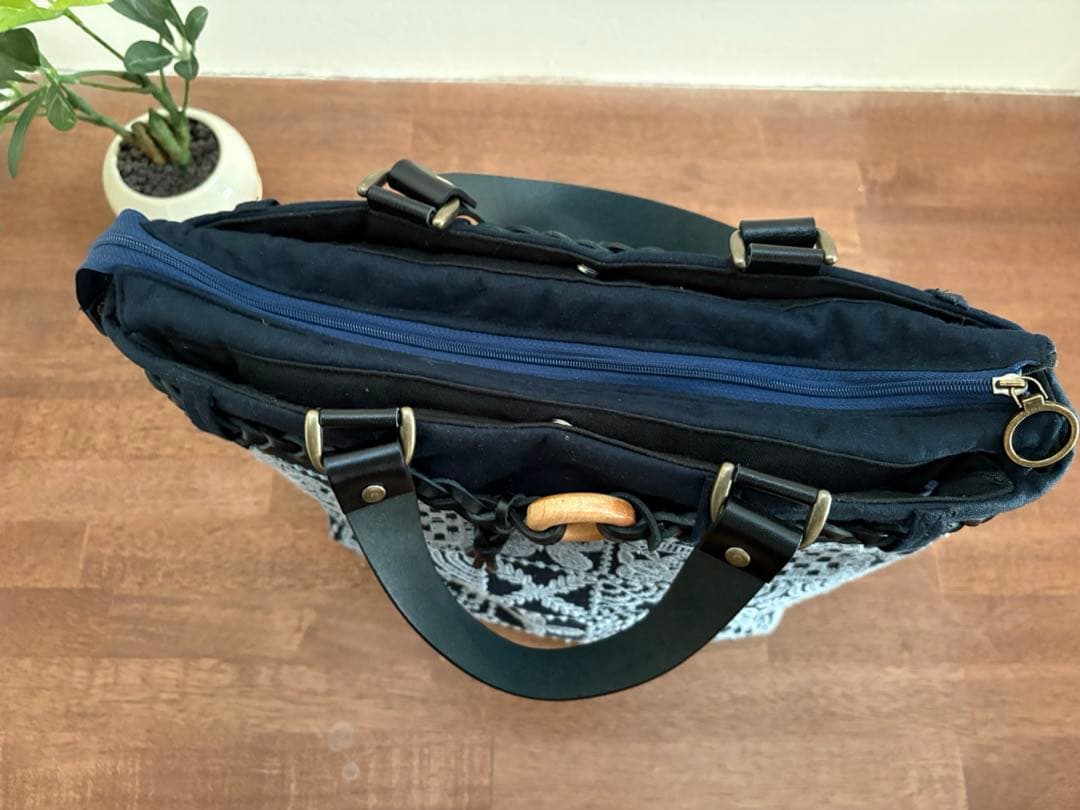 【ぽんぽこりん様】木工リング飾りバッグ＋ショルダー