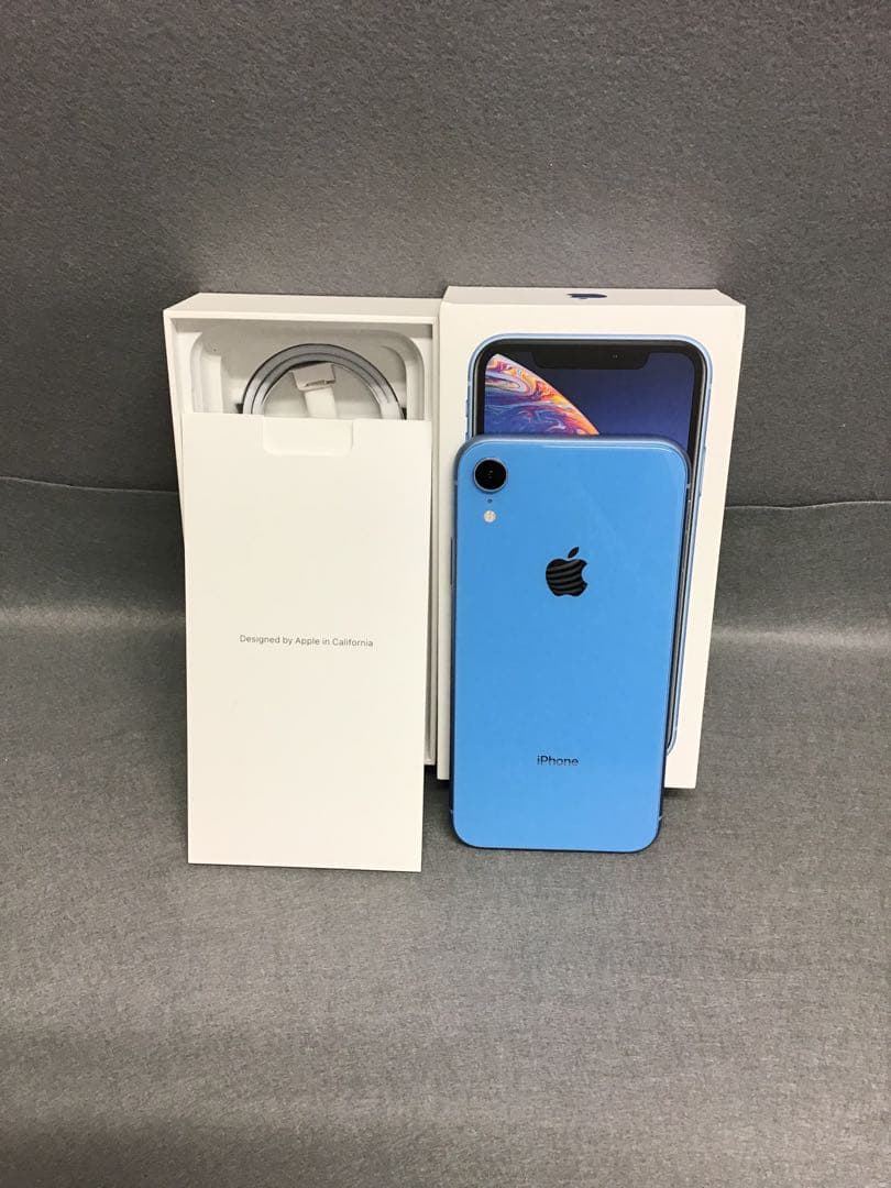 美品 国内版 SIMフリーiPhoneXR 64GB ブルー色