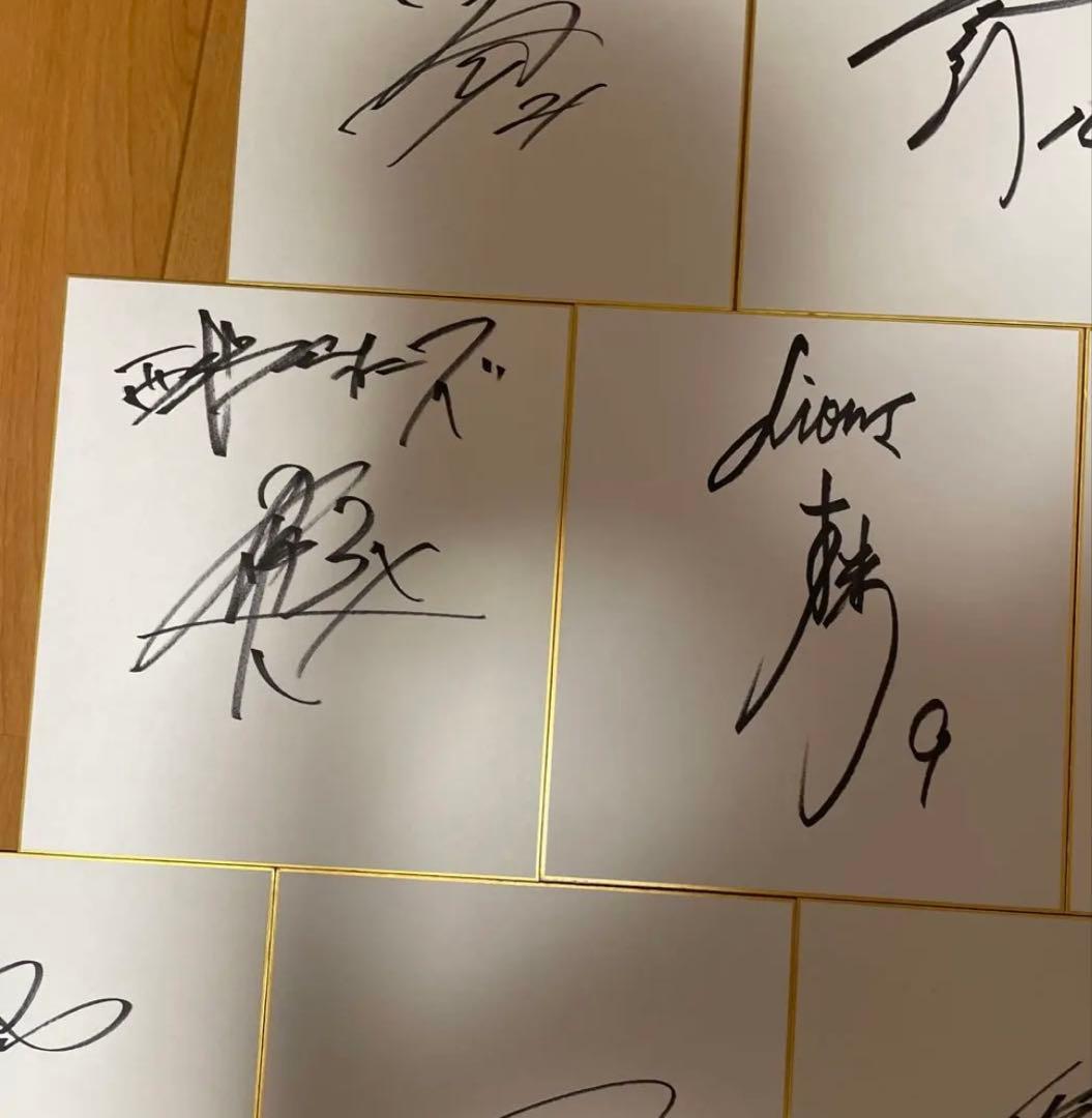 西武ライオンズ サイン色紙13枚セット