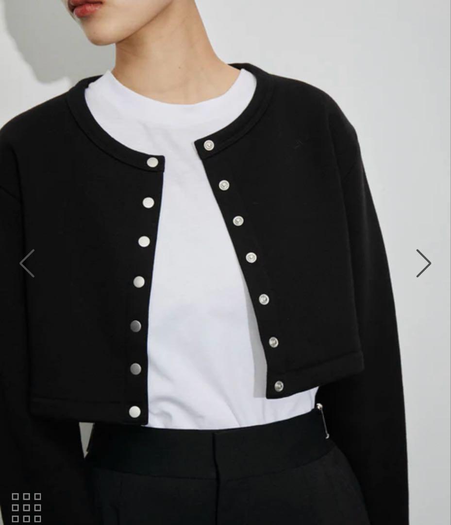 【新品タグ付き】アニエスベー　ブラック クロップド トップス 長袖　カーディガン