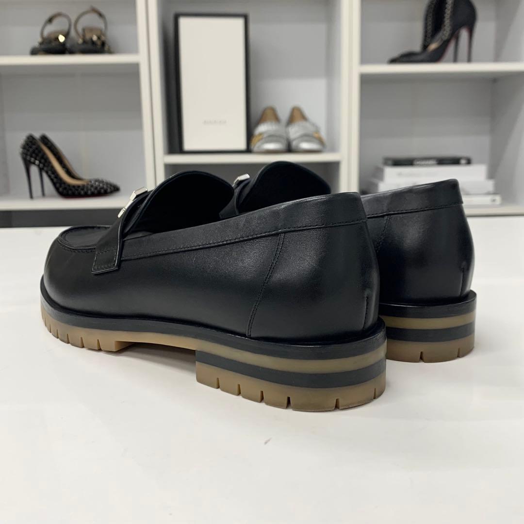 エルメス フォーブル H金具 レザー ローファー ブラック