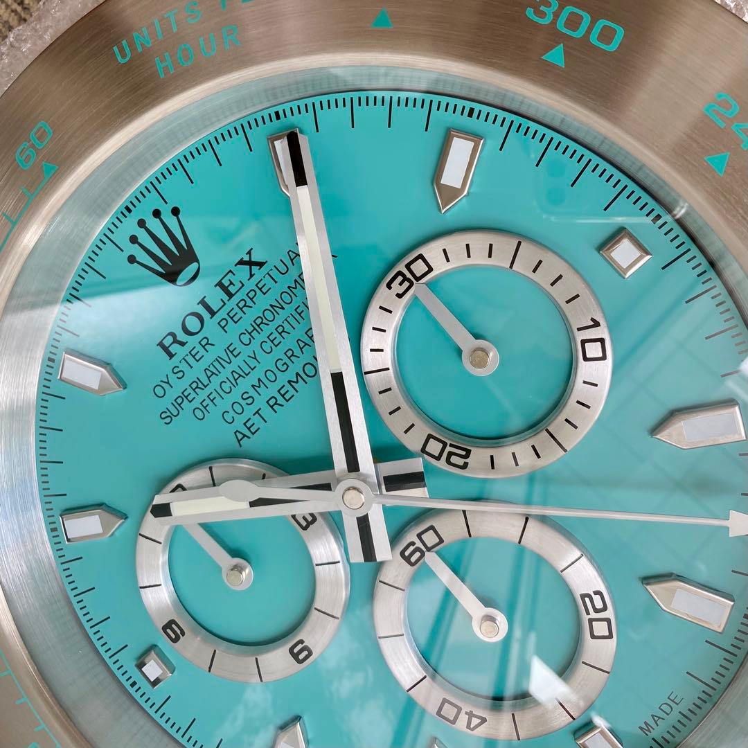 海外販促品 新品 ROLEX掛け時計 デイトナ シルバー ／ブルー　美しいです⭐︎