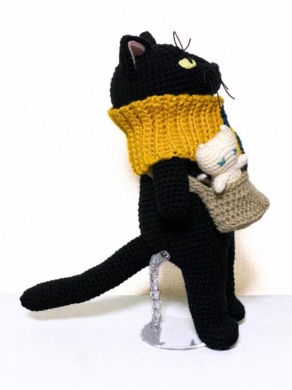 【eri35様お取置き】いっしょにおでかけ♪黒猫さんのあみぐるみ