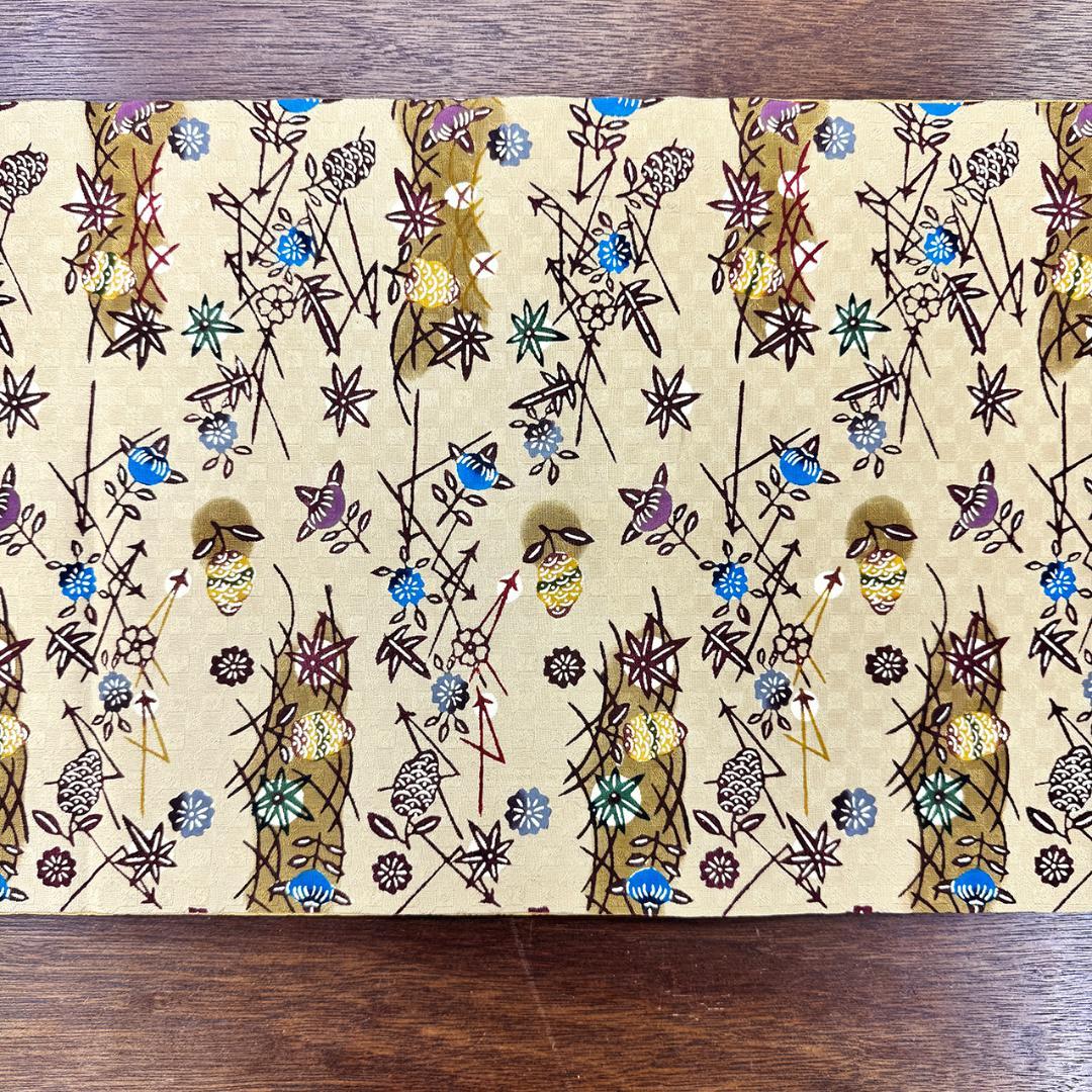 未使用 長尺 ■ 本場琉球びんがた 城間栄喜 作 名古屋帯 紅型 ゑり善扱