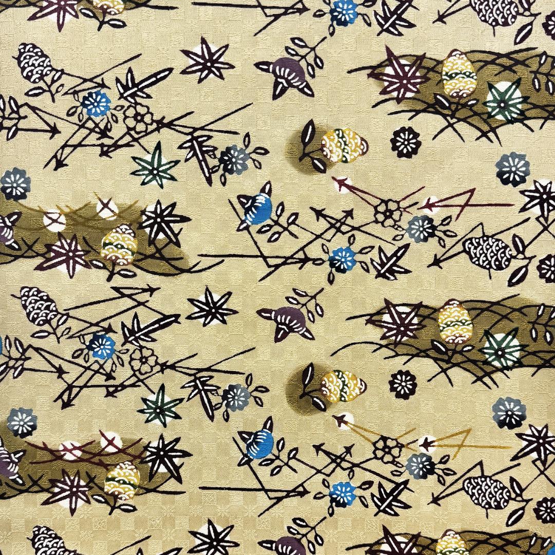 未使用 長尺 ■ 本場琉球びんがた 城間栄喜 作 名古屋帯 紅型 ゑり善扱