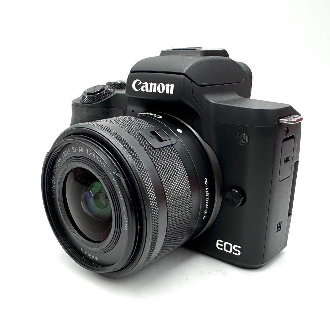 動作良好 Canon EOS Kiss M レンズキット ミラーレス ブラック