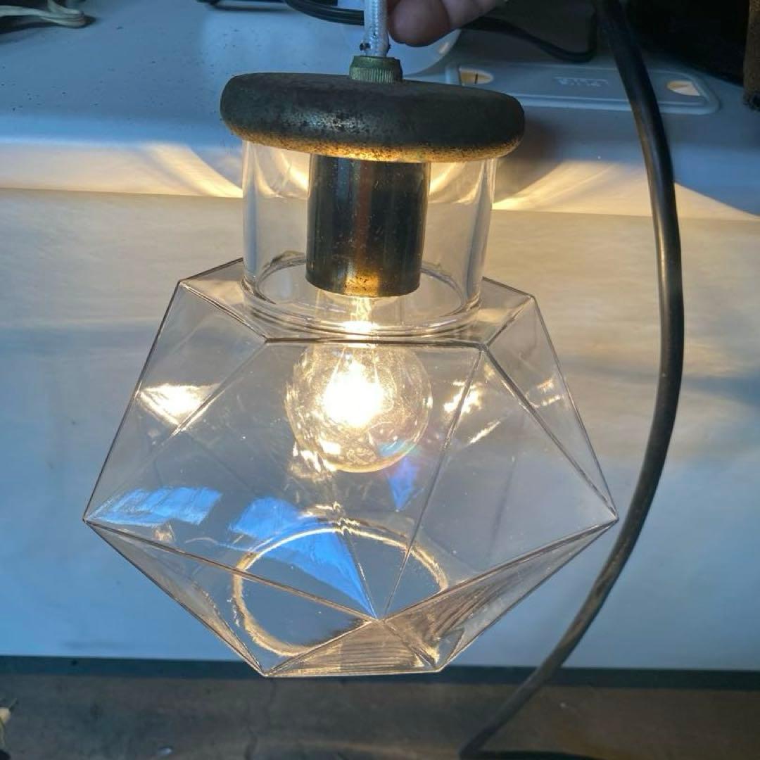 昭和レトロ　ガラス　ペンダントライト　照明　インテリア　ヴィンテージ