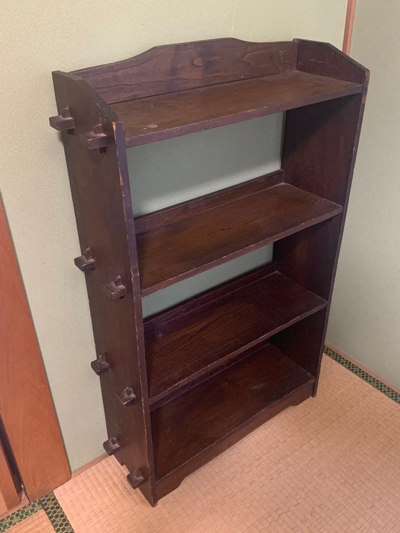 アンティーク 木製ラック シェルフ クサビ棚 本棚 飾り棚 和モダン