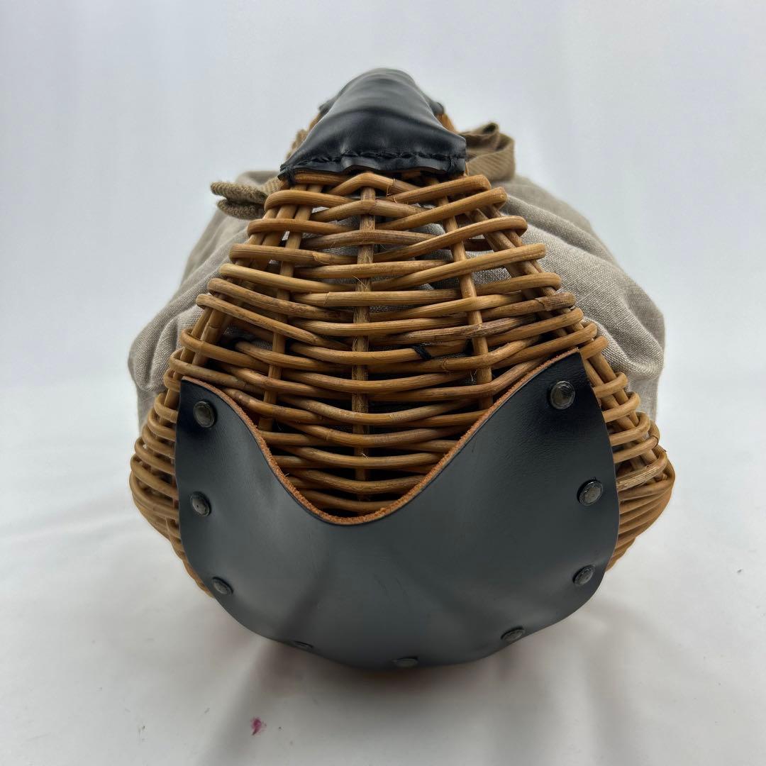 【美品】エバゴス　チョコボール　ハンドバッグ　カゴバッグ　レザー　巾着　ブラック