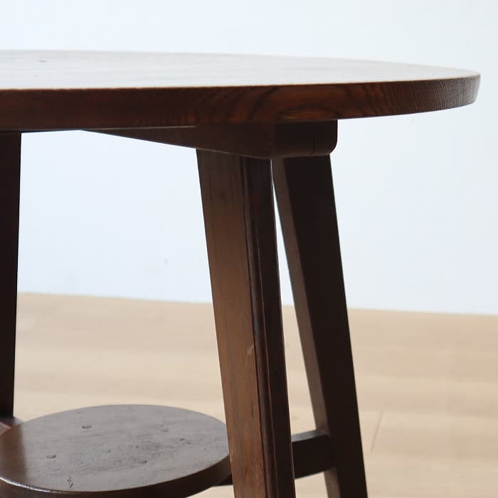 アンティーク サイド ヴィンテージ 丸テーブル ナラ 無垢材