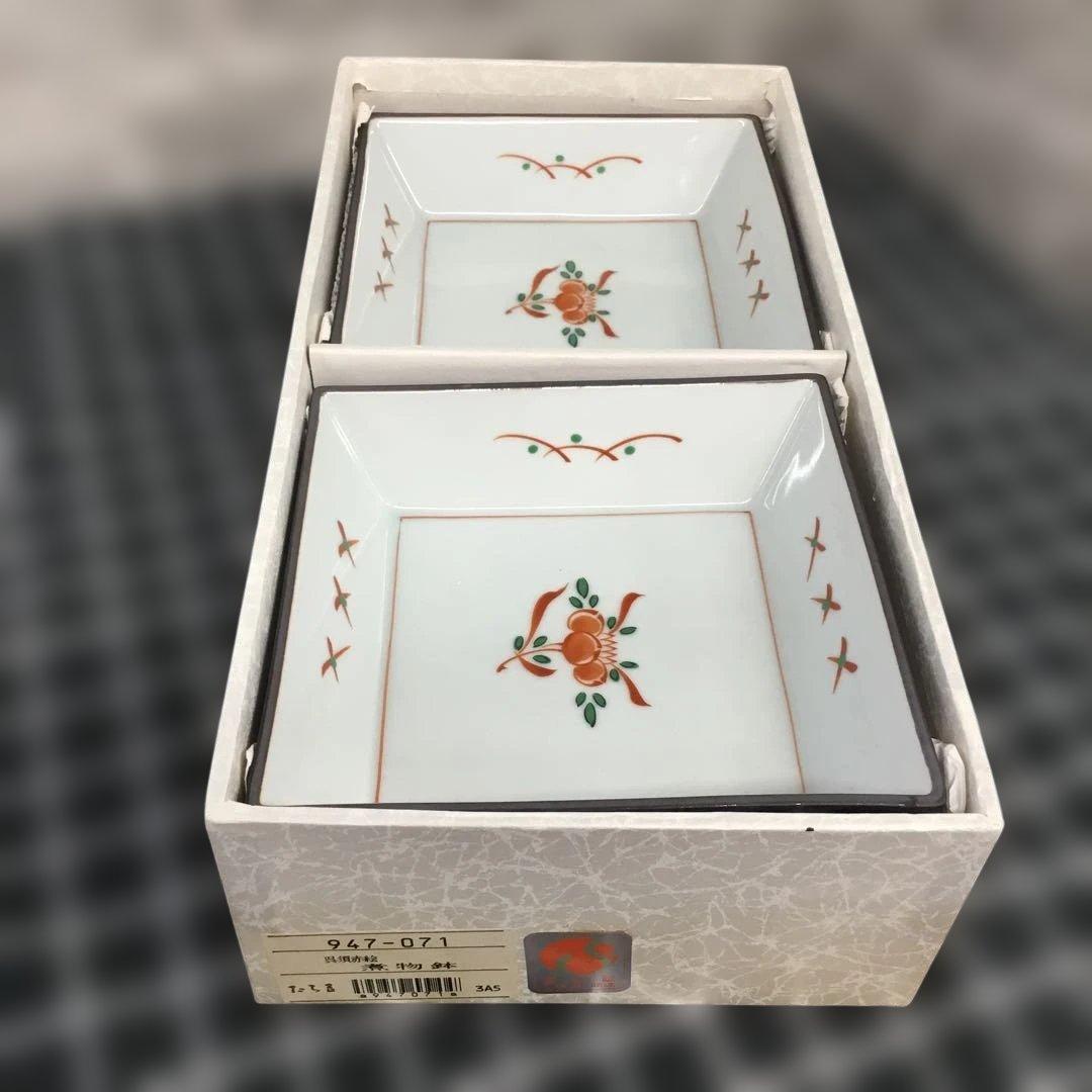 たち吉　呉須赤絵　煮物鉢　赤絵角　花数寄　赤絵皿　花あわせ　橘吉まとめ売り