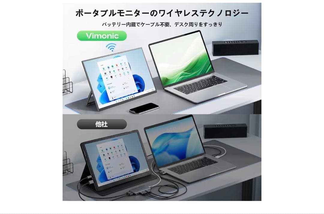 モバイルモニター ワイヤレス接続 15.6インチ Vimonic ディスプレイ