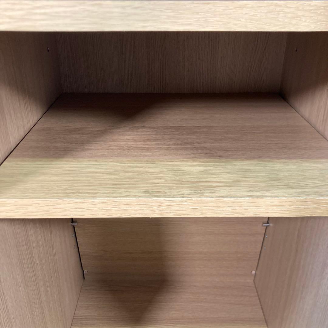 【美品級】無印良品　木製キャビネット　ガラス扉　スリム