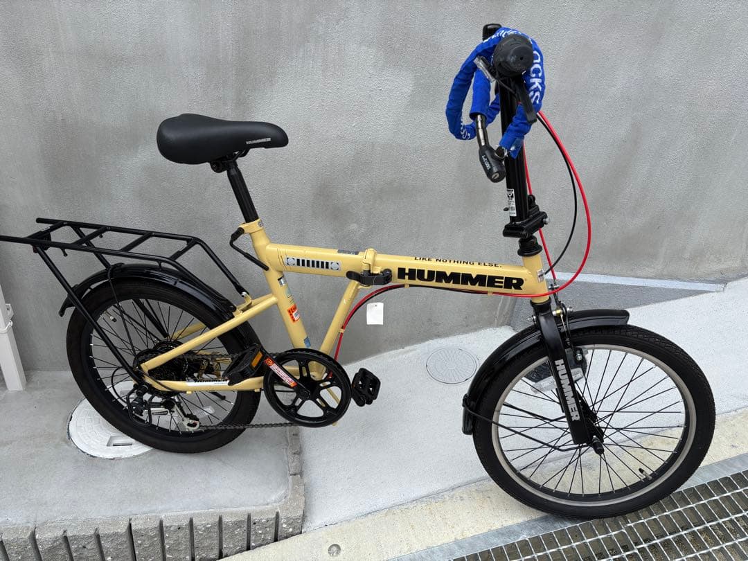 HUMMER 折りたたみ自転車 ベージュ