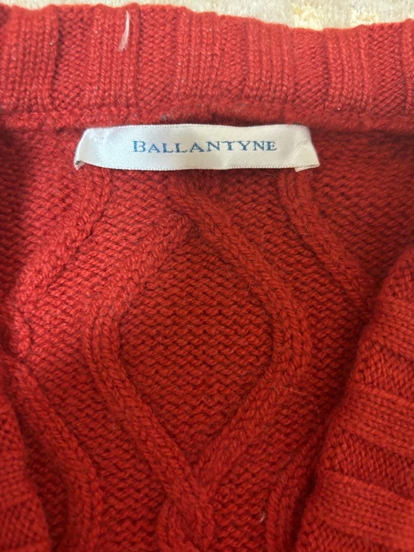 BALLANTYNE カシミヤ100% レッドカーディガン