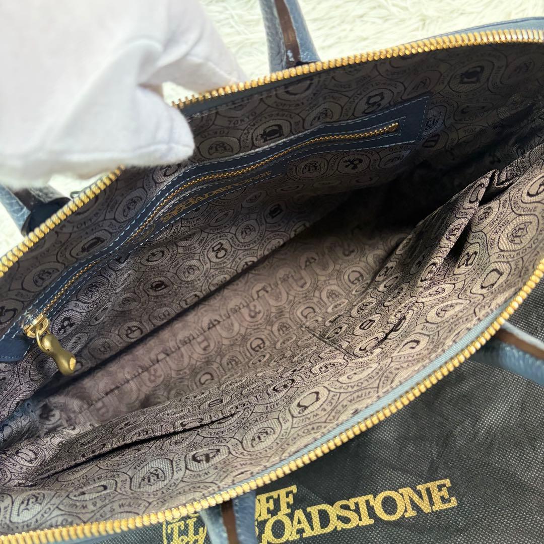 未使用級✨トフアンドロードストーン スモールブリーフ ゴールド金具 ネイビー