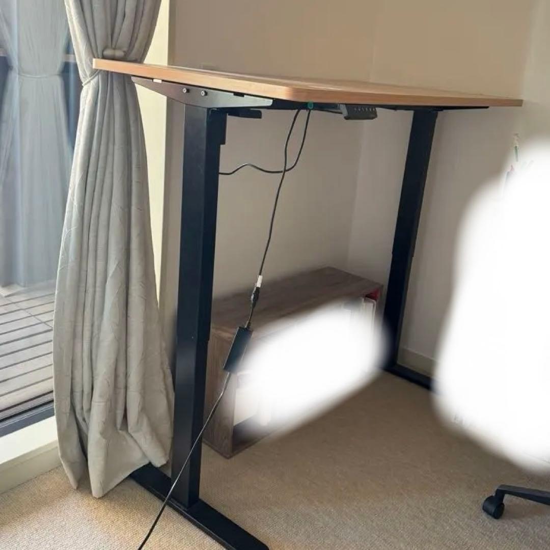 でん　港区引取限定: Flexispot 昇降式木目調パソコンデスク