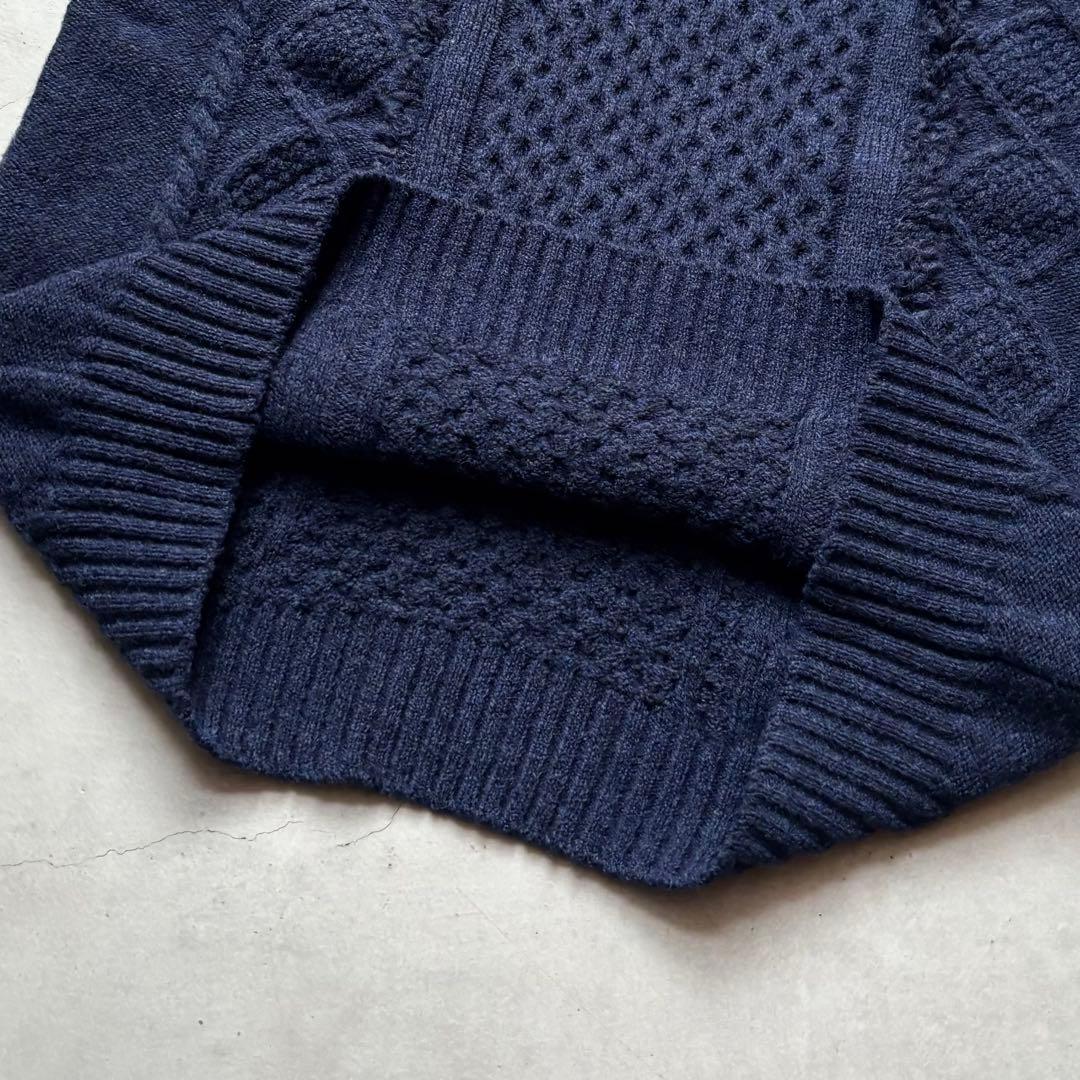 BEAMS GOLF ビームスゴルフ ウール混 クルーネックニットセーター ロゴ