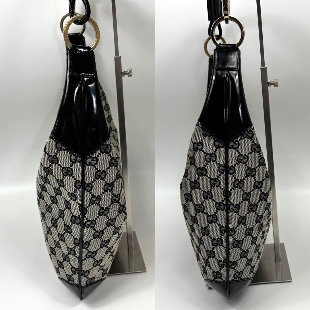 専用GUCCI GGキャンバス ハーフムーン ワンショルダー 三日月 黒