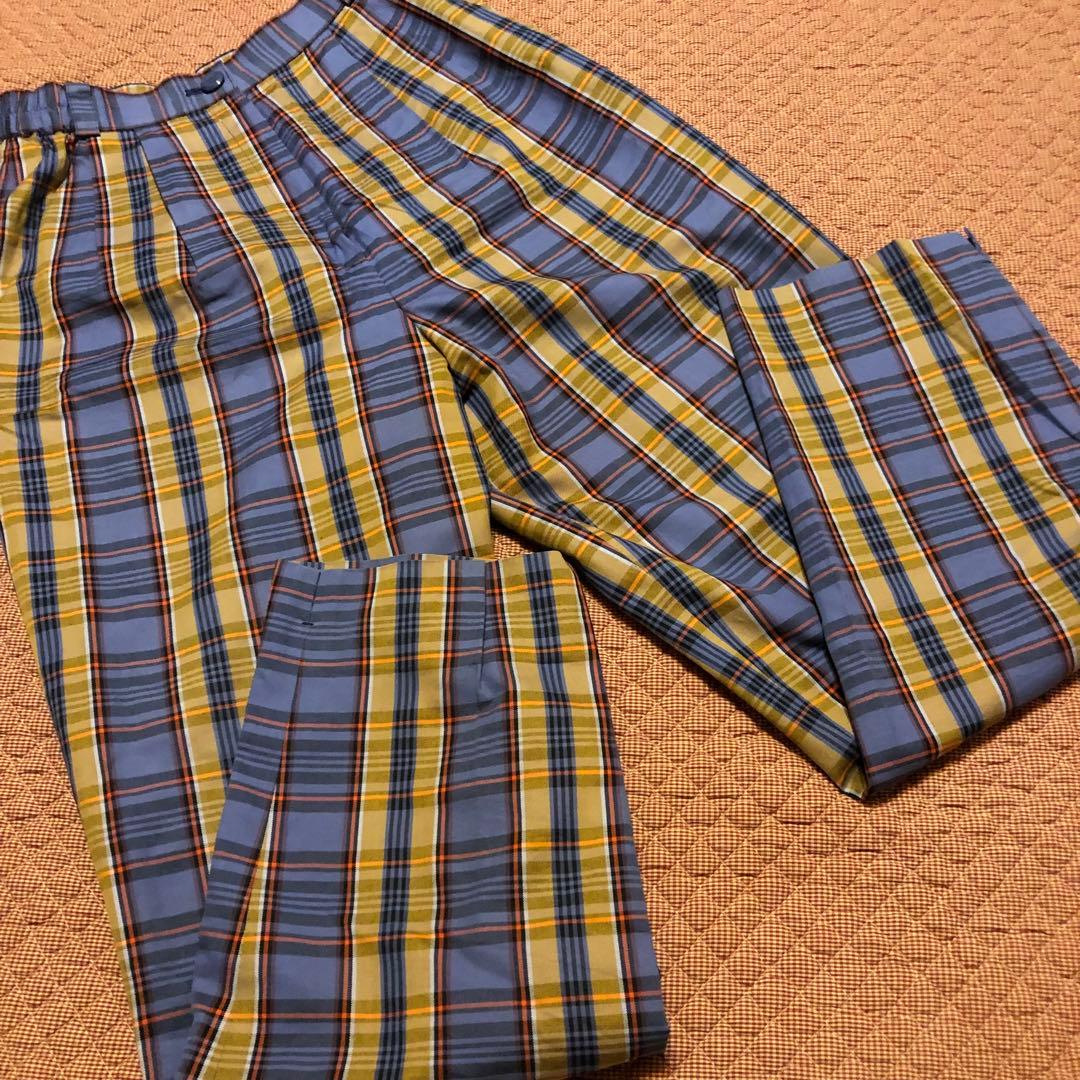 希少 クロエゴルフ Chloe GOLF チェックパンツ 綿100% 9号 美品