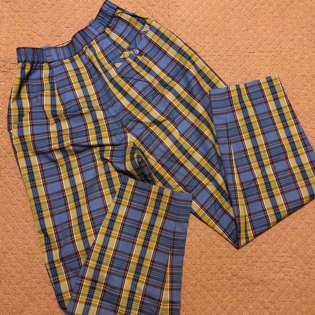 希少 クロエゴルフ Chloe GOLF チェックパンツ 綿100% 9号 美品