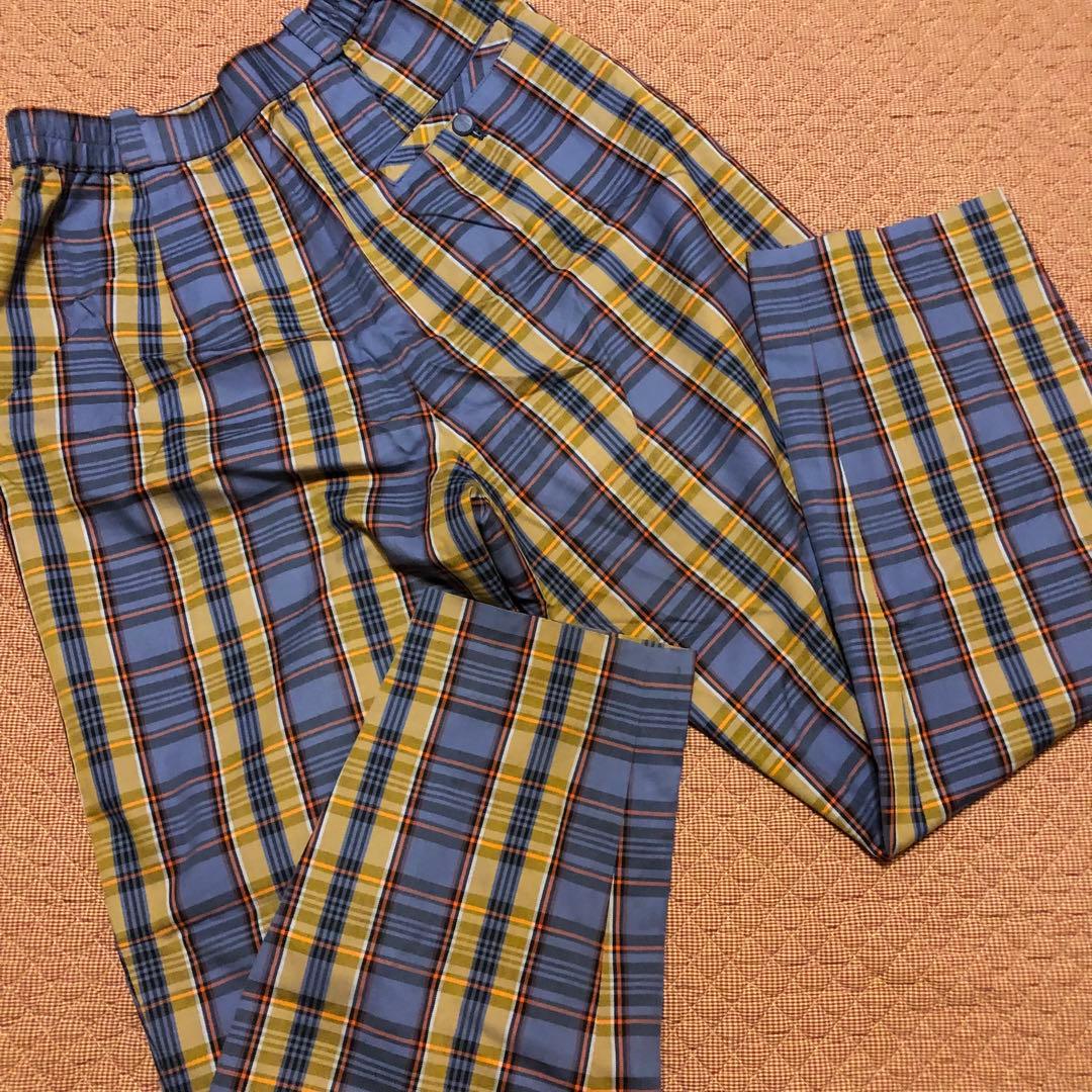 希少 クロエゴルフ Chloe GOLF チェックパンツ 綿100% 9号 美品