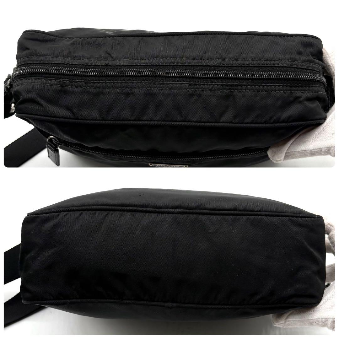 美品✨プラダ ショルダーバッグ ナイロン レザー 三角ロゴ 白タグ ギャランティ