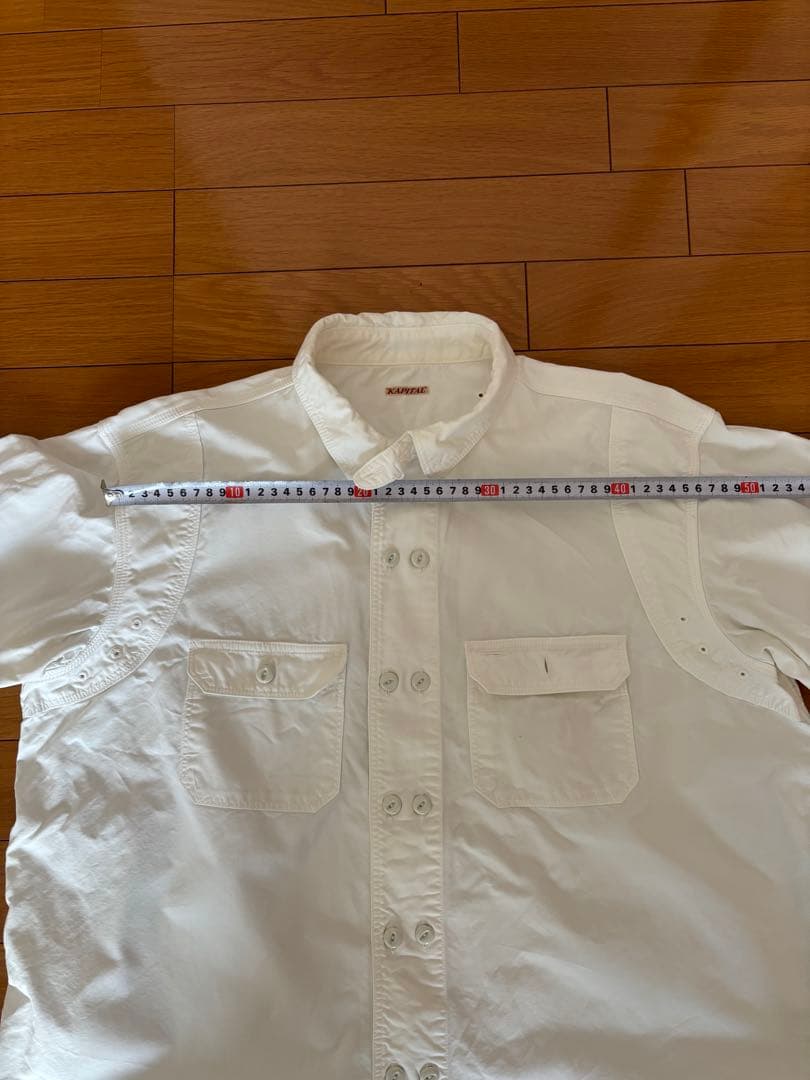 キャピタル KAPITAL コットンシャツ ホワイト ミリタリー ワークシャツ
