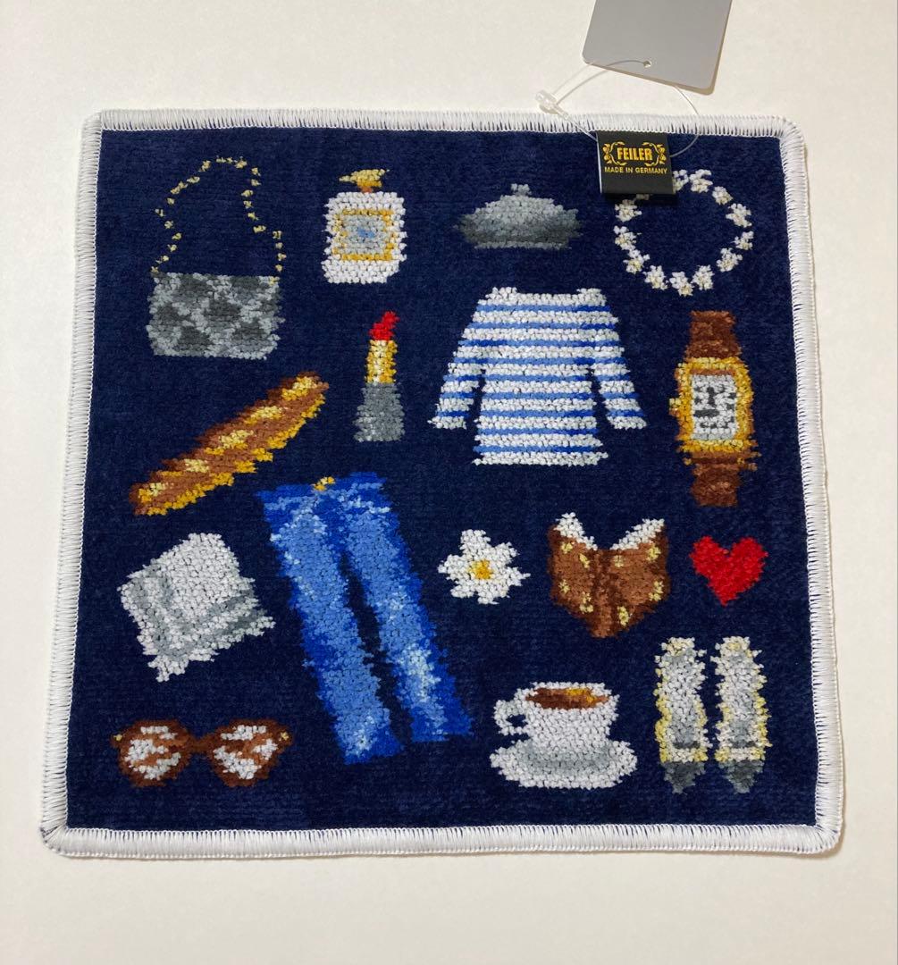 フェイラーハンカチ イエナコラボ IENA別注ネイビー洋服ハート紺色おしゃれ鞄靴