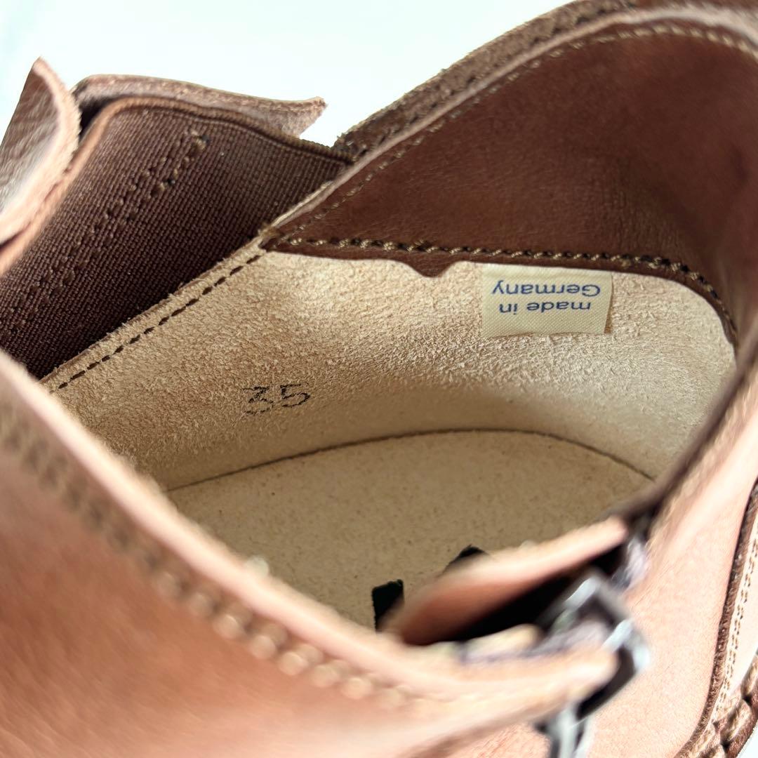 極美品 トリッペン キンキー ショートブーツ サイドゴア レザー ブラウン