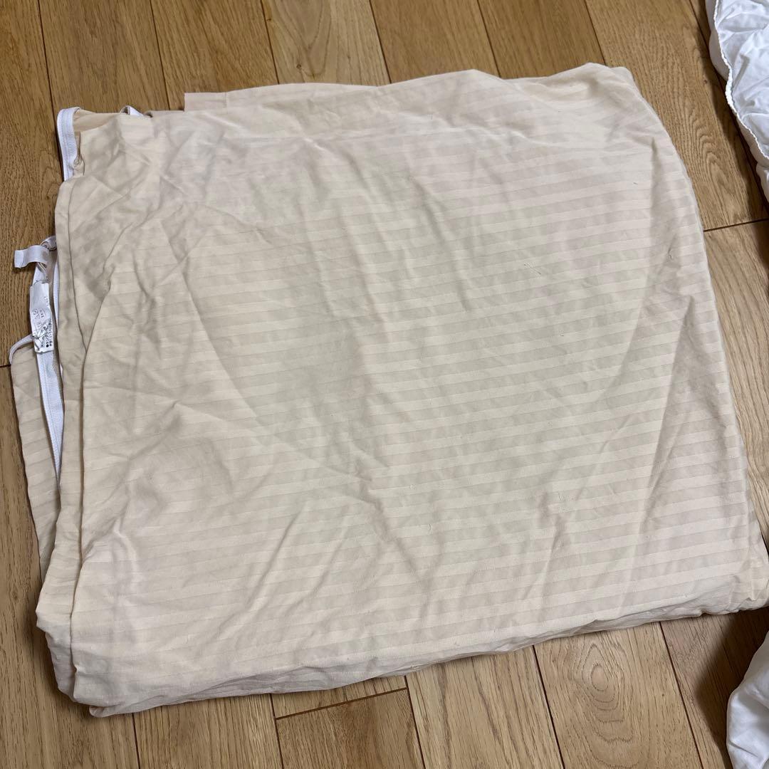 わ*ま様 フランスベッド羽毛布団ダブルサイズ２枚構造掛け布団 ホワイト　シーツカ