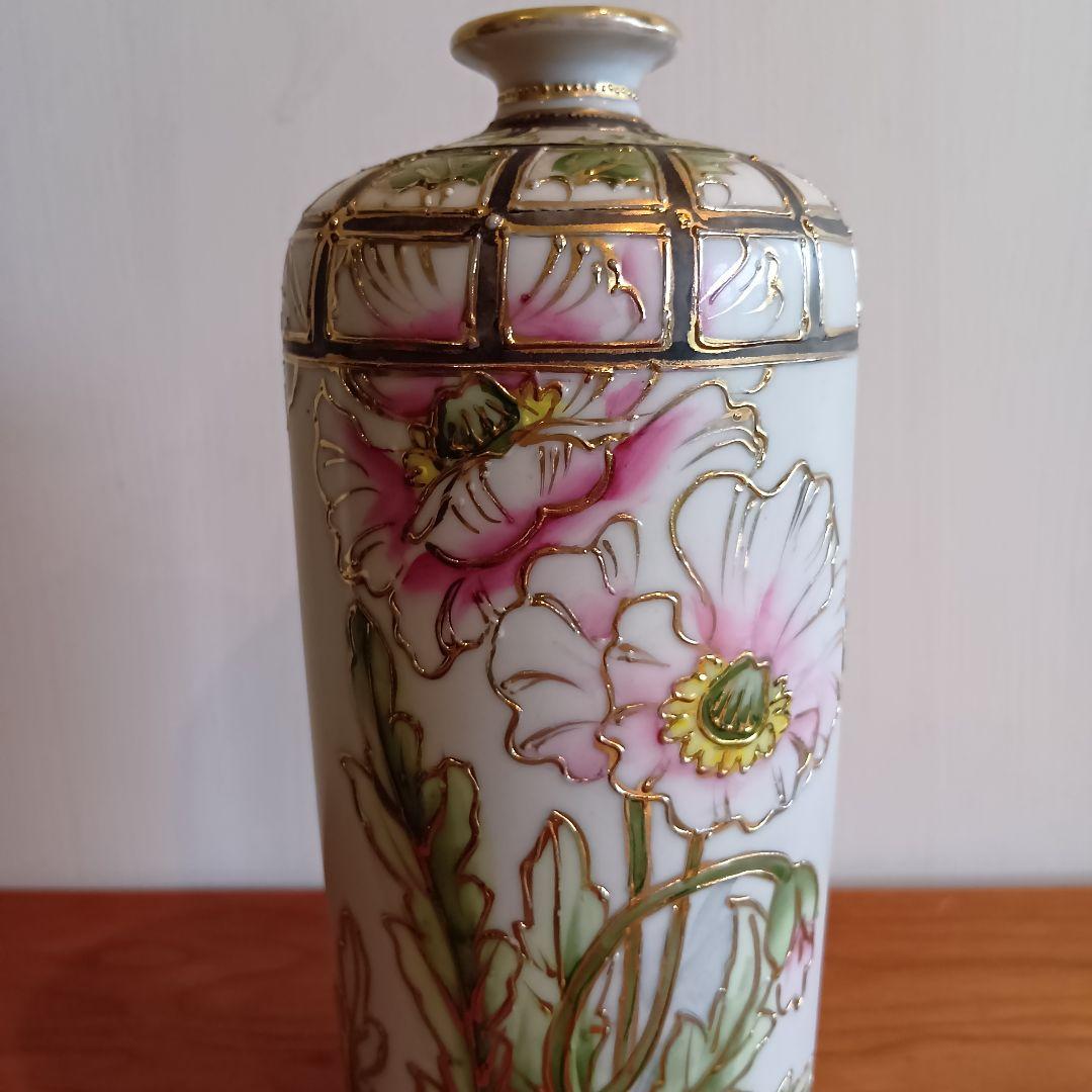 希少　オールドノリタケ M 印　NIPPON表記　ハンドペイント 花瓶